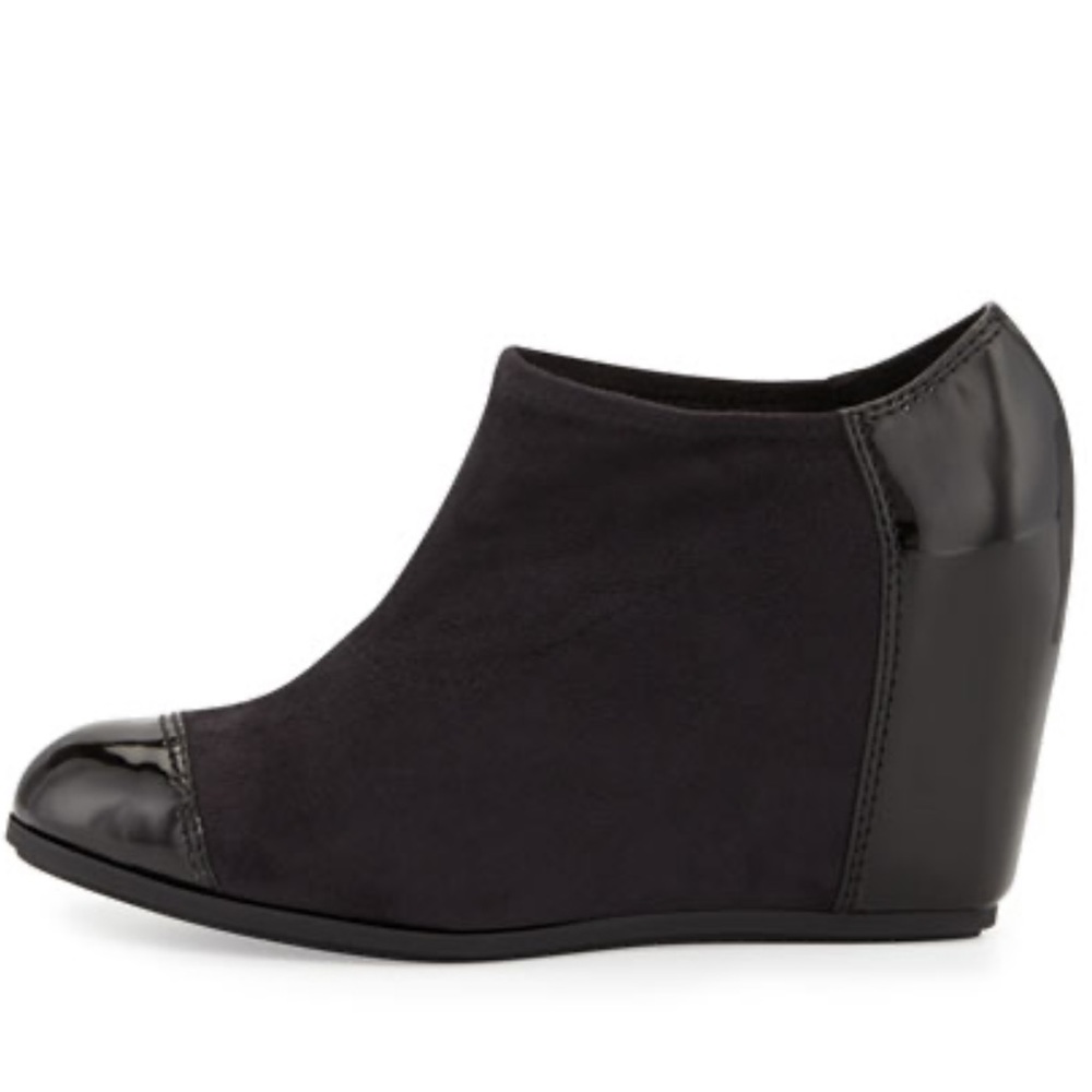 Taryn Rose Suede & Patent Leather Wedge Booties